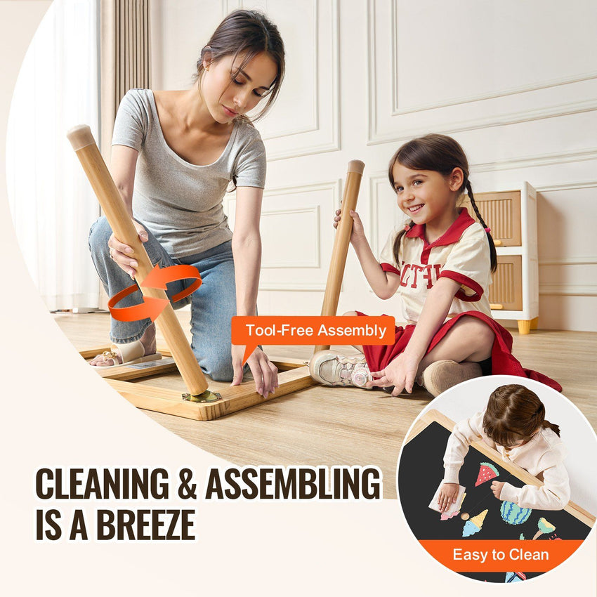 VEVOR Sensory Table for Toddlers, Kids Activity Table with Double-Sided Tabletop & Non-Slip Feet, Indoor/Outdoor Play Activity Table, Wooden Sensory Table for Drawing Studying, Ideal Gift for Boy Girl