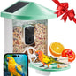VEVOR Smart Bird Feeder with Camera, 2K HD AI Identify 10000+ Bird Species, Solar-Powered Bird Watching Camera with Auto Capture & Instant Notify, Wireless Outdoor Gift for Bird Lover (2 Solar Panels)
