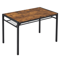 Dining Table Set for 4, Kitchen Table with 2 Chairs and a Bench, 4 Piece Kitchen Table Set for Small Space, Home Kitchen Bar Pub Apartment, Rustic Brown