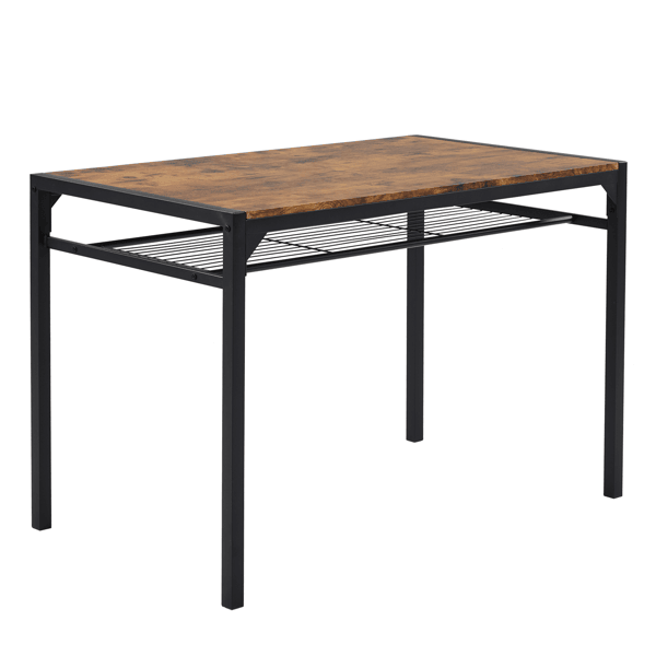 Dining Table Set for 4, Kitchen Table with 2 Chairs and a Bench, 4 Piece Kitchen Table Set for Small Space, Home Kitchen Bar Pub Apartment, Rustic Brown