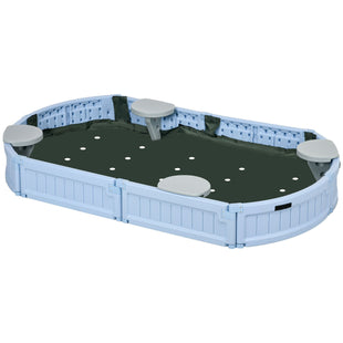 Kids Outdoor Sandbox with Cover, Seat Board for Backyard, Light Blue, 72" x 41.25" x 8.75"
