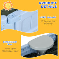 Kids Outdoor Sandbox with Cover, Seat Board for Backyard, Light Blue, 72" x 41.25" x 8.75"