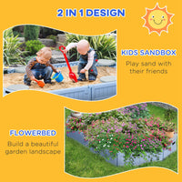 Kids Outdoor Sandbox with Cover, Seat Board for Backyard, Light Blue, 72" x 41.25" x 8.75"