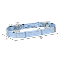 Kids Outdoor Sandbox with Cover, Seat Board for Backyard, Light Blue, 72" x 41.25" x 8.75"