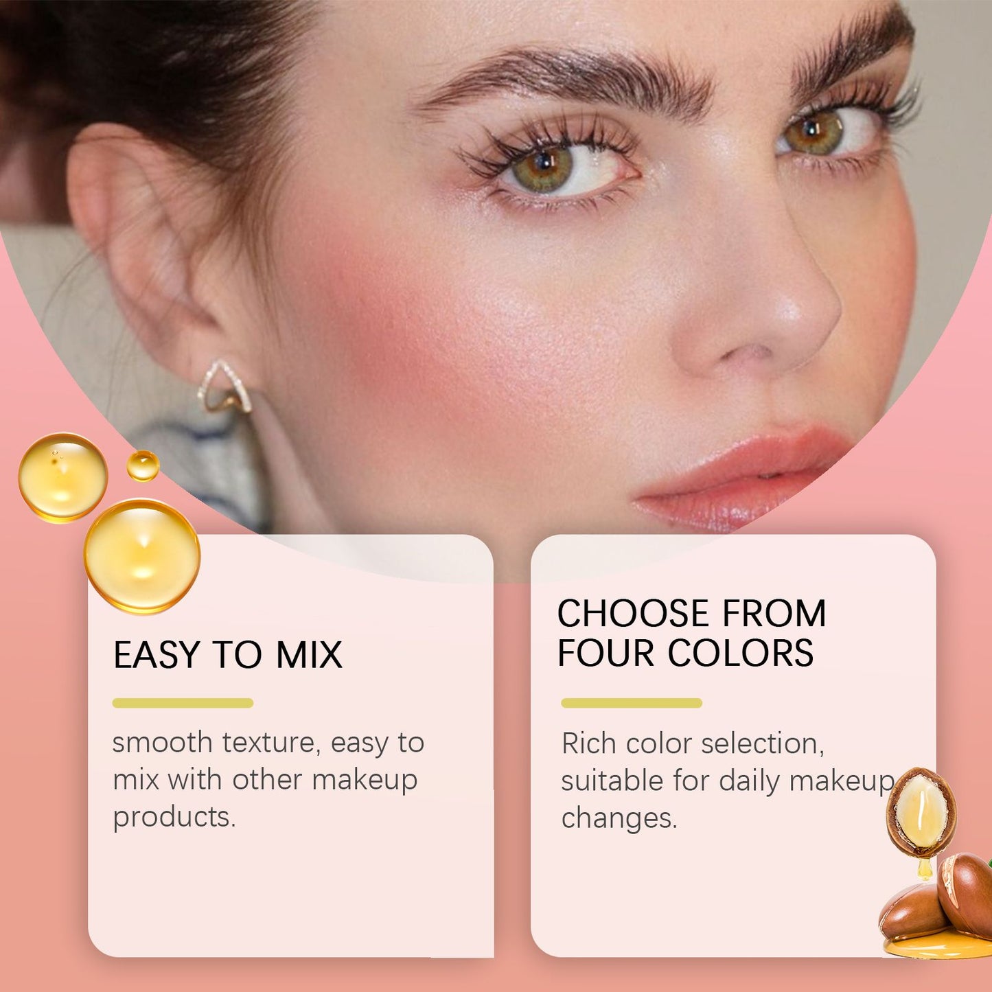 Eelhope (Milk tea color)Velvet Fine Flash Blush Clay Series, Natural Light And Light Color Red Makeup Cheeks Fine Flash Blush Cla