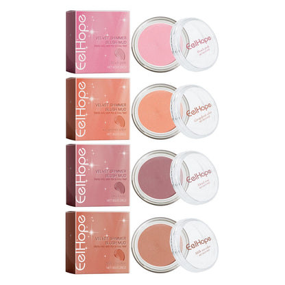 Eelhope (Milk tea color)Velvet Fine Flash Blush Clay Series, Natural Light And Light Color Red Makeup Cheeks Fine Flash Blush Cla