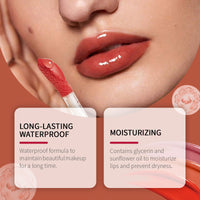 Eelhope Lip Glaze, Moisturizing And Hydrating, Easy To Color, Not Easy To Stick Cup Long-Lasting Portable Lipstick Glaze