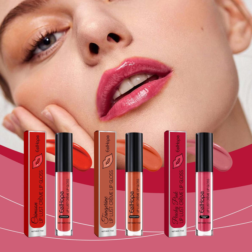 Eelhope Lip Glaze, Moisturizing And Hydrating, Easy To Color, Not Easy To Stick Cup Long-Lasting Portable Lipstick Glaze