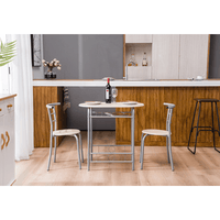 PVC Breakfast Table (One Table and Two Chairs) Natural