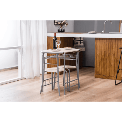 PVC Breakfast Table (One Table and Two Chairs) Natural