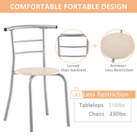 PVC Breakfast Table (One Table and Two Chairs) Natural