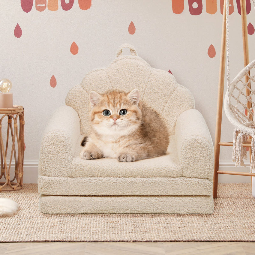 Shell-Shaped Convertible Dog Bed Sofa (22.8"x18.8"x15.7"): 2-in-1 Pet Bed & Couch With Machine-Washable Cover, Stylish Colors For Small/Medium/Large Dogs & Cats