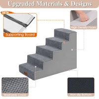Dog Stairs For High Beds And Sofas - Pet Stairs For Older Dogs And Cats With Removable, Washable Covers And Non-slip Bottoms