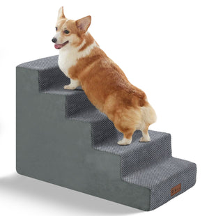 Dog Stairs For High Beds And Sofas - Pet Stairs For Older Dogs And Cats With Removable, Washable Covers And Non-slip Bottoms