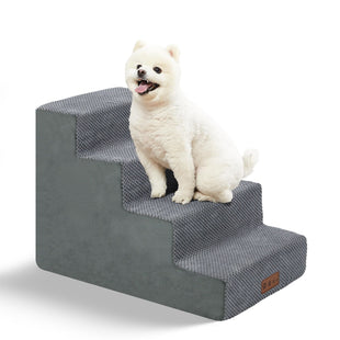 Dog Stairs For High Beds And Sofas - Pet Stairs For Older Dogs And Cats With Removable, Washable Covers And Non-slip Bottoms