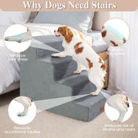Dog Stairs For High Beds And Sofas - Pet Stairs For Older Dogs And Cats With Removable, Washable Covers And Non-slip Bottoms