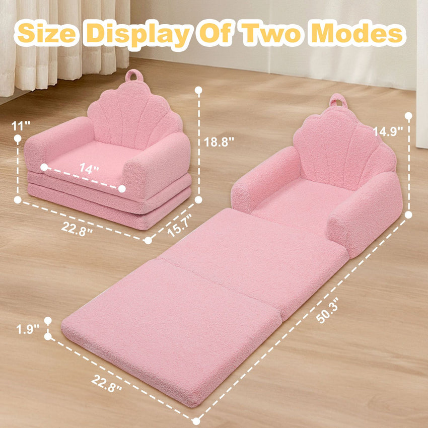 Shell-Shaped Convertible Dog Bed Sofa (22.8"x18.8"x15.7"): 2-in-1 Pet Bed & Couch With Machine-Washable Cover, Stylish Colors For Small/Medium/Large Dogs & Cats