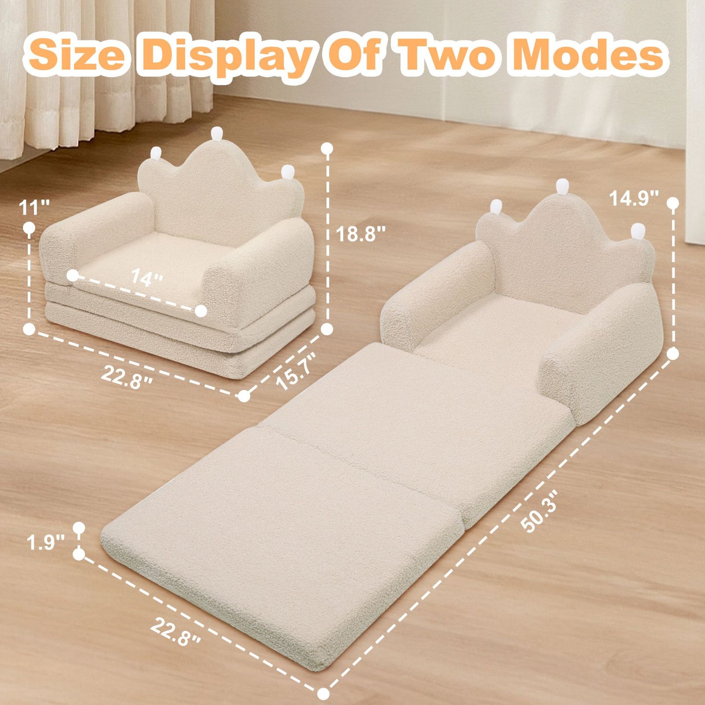 Tiara-Shaped Convertible Dog Bed And Sofa - 22.8"×18.8"×15.7" - 2-in-1 Luxurious Pet Bed With Plush Cushion And Machine-Washable Cover, Stylish Colors For Small/Medium/Large Dogs Or Cat