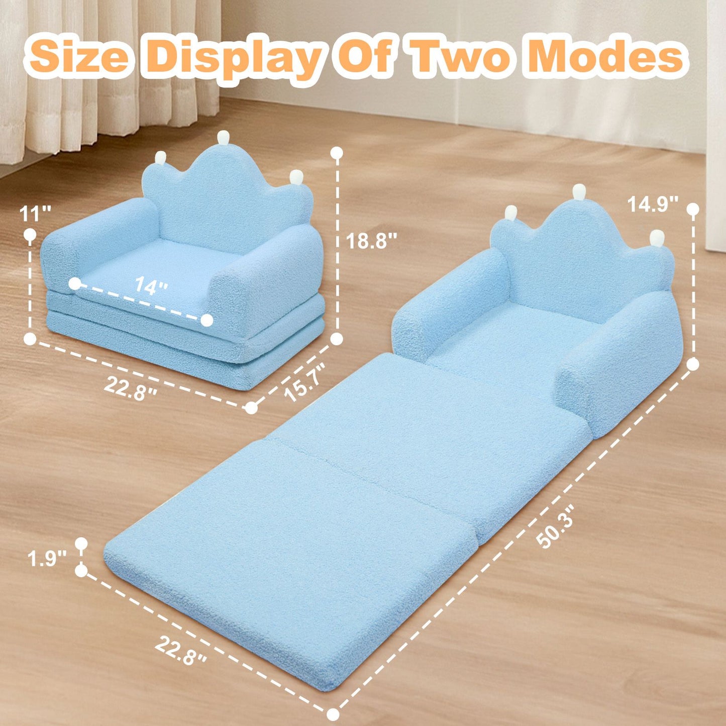 Tiara-Shaped Convertible Dog Bed And Sofa - 22.8"×18.8"×15.7" - 2-in-1 Luxurious Pet Bed With Plush Cushion And Machine-Washable Cover, Stylish Colors For Small/Medium/Large Dogs Or Cat