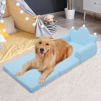 Tiara-Shaped Convertible Dog Bed And Sofa - 22.8"×18.8"×15.7" - 2-in-1 Luxurious Pet Bed With Plush Cushion And Machine-Washable Cover, Stylish Colors For Small/Medium/Large Dogs Or Cat