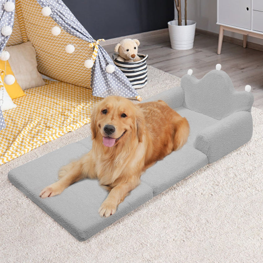 Tiara-Shaped Convertible Dog Bed And Sofa - 22.8"×18.8"×15.7" - 2-in-1 Luxurious Pet Bed With Plush Cushion And Machine-Washable Cover, Stylish Colors For Small/Medium/Large Dogs Or Cat