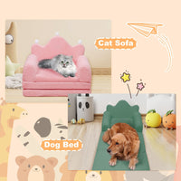 Tiara-Shaped Convertible Dog Bed And Sofa - 22.8"×18.8"×15.7" - 2-in-1 Luxurious Pet Bed With Plush Cushion And Machine-Washable Cover, Stylish Colors For Small/Medium/Large Dogs Or Cat