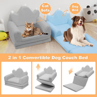 Tiara-Shaped Convertible Dog Bed And Sofa - 22.8"×18.8"×15.7" - 2-in-1 Luxurious Pet Bed With Plush Cushion And Machine-Washable Cover, Stylish Colors For Small/Medium/Large Dogs Or Cat