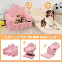 Tiara-Shaped Convertible Dog Bed And Sofa - 22.8"×18.8"×15.7" - 2-in-1 Luxurious Pet Bed With Plush Cushion And Machine-Washable Cover, Stylish Colors For Small/Medium/Large Dogs Or Cat
