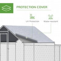 23' x 6.6' Large Chicken Coop with Weather-Resistant Cover for 12-14 Chickens, Silver