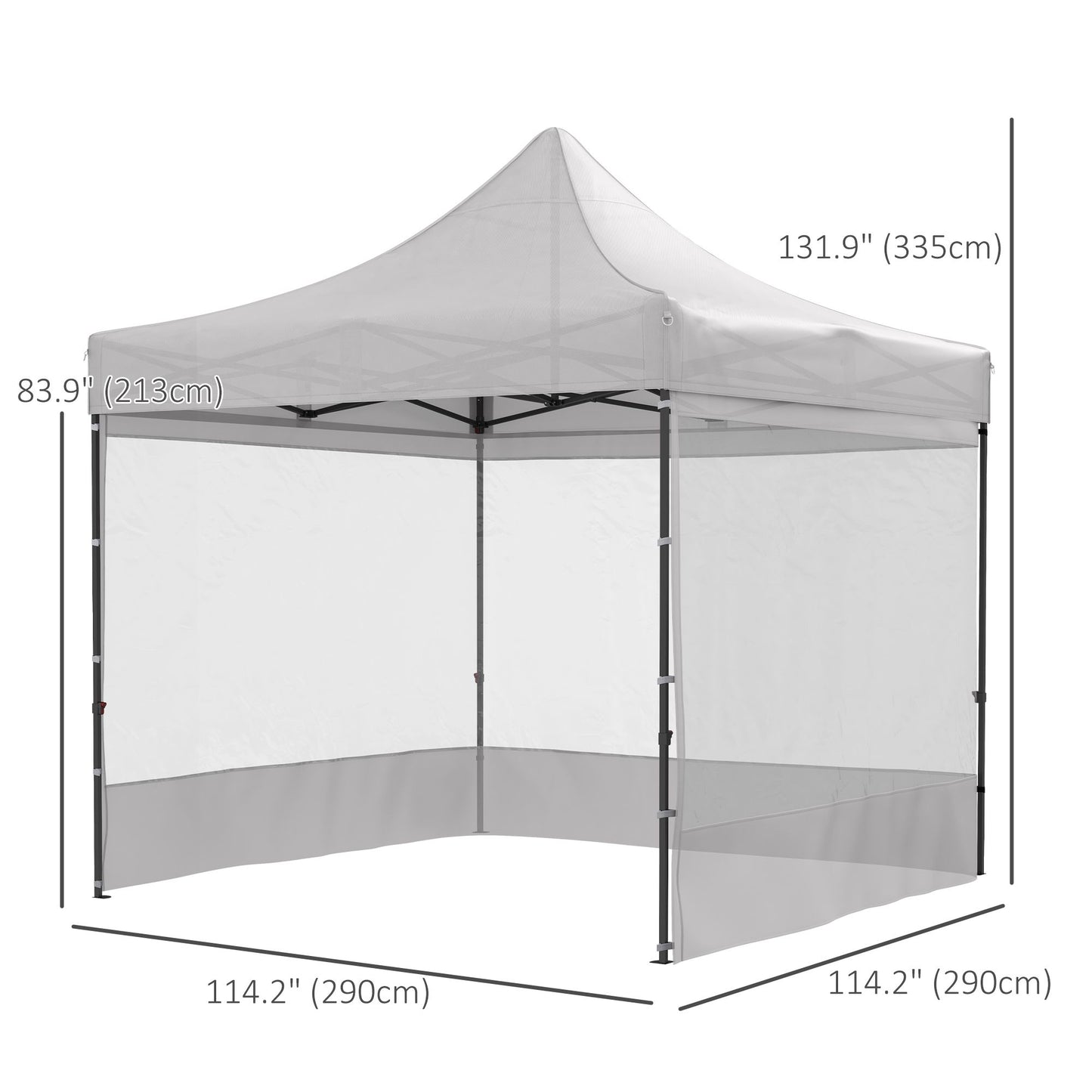10' x 10' Pop Up Canopy Tent Gazebo with Wheeled Carry Bag and Sides, Height Adjustable for Outdoor, Patio, Garden