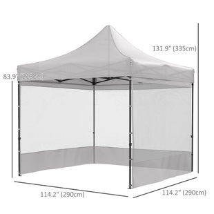 10' x 10' Pop Up Canopy Tent Gazebo with Wheeled Carry Bag and Sides, Height Adjustable for Outdoor, Patio, Garden