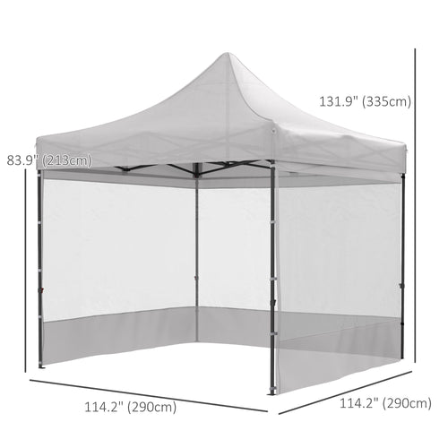 10' x 10' Pop Up Canopy Tent Gazebo with Wheeled Carry Bag and Sides, Height Adjustable for Outdoor, Patio, Garden