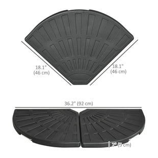 2-Piece Umbrella Weights for Cantilever Parasols with Handles, Heavy Duty Parasol Base Weights for Cross Base, Black