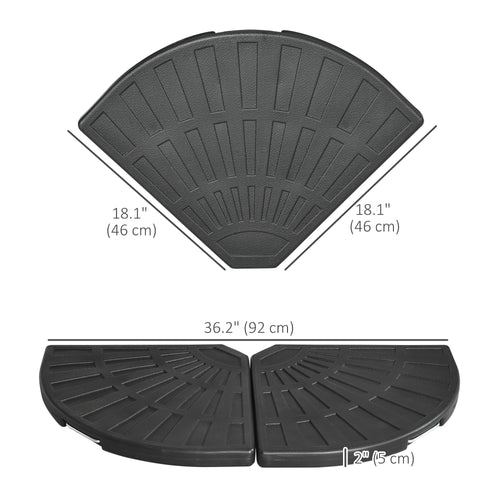 2-Piece Umbrella Weights for Cantilever Parasols with Handles, Heavy Duty Parasol Base Weights for Cross Base, Black
