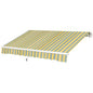 10' x 6.5' Manual Retractable Awning with LED Lights, Aluminum Frame Sun Canopies for Patio Door Window, Yellow/Grey