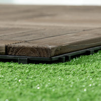 27 Pcs Wooden Interlocking Deck Tiles, 12" x 12" Non-slip Flooring Tiles for Indoor Outdoor Patio Balcony, Grey