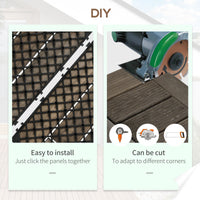 27 Pcs Wooden Interlocking Deck Tiles, 12" x 12" Non-slip Flooring Tiles for Indoor Outdoor Patio Balcony, Grey