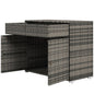 Outdoor Storage Cabinet, Wicker 2-Door Pool Towel Storage Cabinet with Drawer, PE Rattan Pool Organizer, Grey