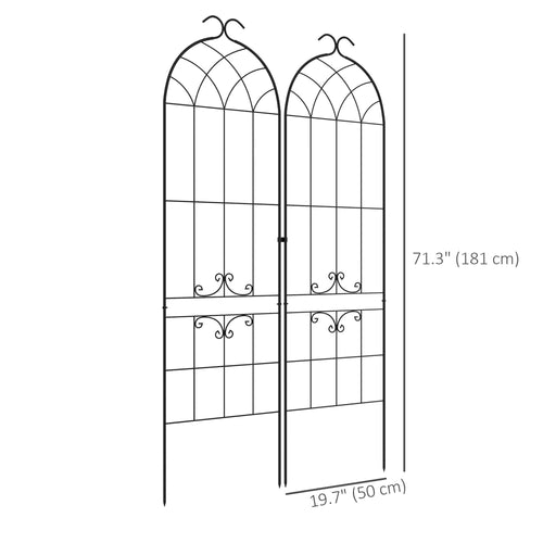 2 Pcs Garden Trellis for Climbing Plants, Outdoor Metal Trellis Plant Support Trellises for Patio, Lawn, Backyard