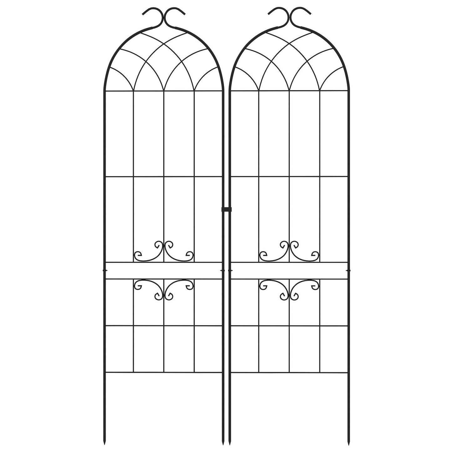 2 Pcs Garden Trellis for Climbing Plants, Outdoor Metal Trellis Plant Support Trellises for Patio, Lawn, Backyard