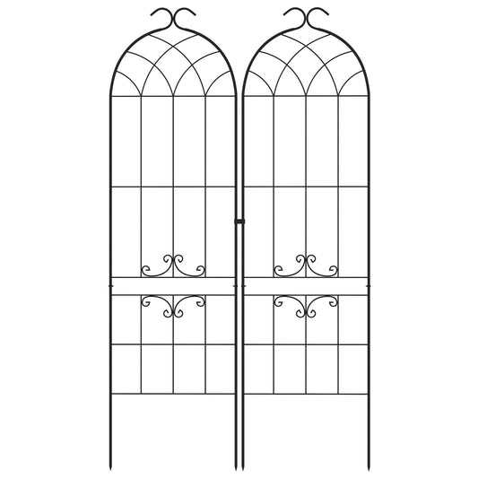 2 Pcs Garden Trellis for Climbing Plants, Outdoor Metal Trellis Plant Support Trellises for Patio, Lawn, Backyard