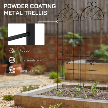 2 Pcs Garden Trellis for Climbing Plants, Outdoor Metal Trellis Plant Support Trellises for Patio, Lawn, Backyard