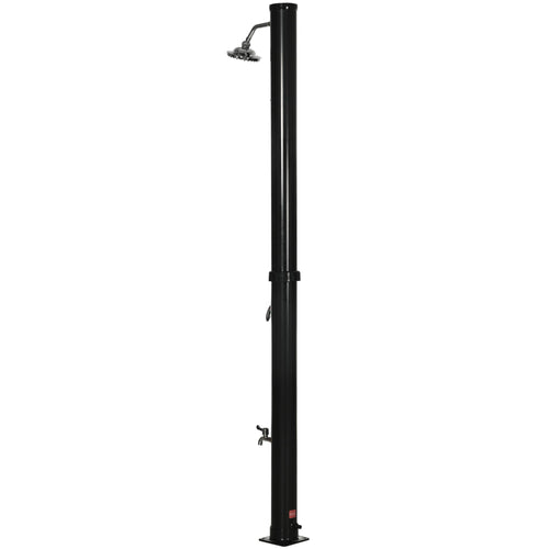 5.3 Gallons Solar Shower with Rotating Rainfall, Temperature Adjustment, 2 Section Outdoor Shower for Backyard, Black