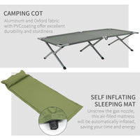 Camping Tent Cot, Multifunctional Folding Tent Combo, Portable Off-Ground Tent Shelter with Self-Inflating Air Mattress and Carry Bag for 1 Person