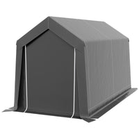 7' x 12' Outdoor Storage Shed Portable Garage with Roll-up Door for Motorcycle, Bike, Garden Tools, Dark Grey