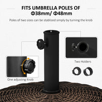 20.5" Round Parasol Base Resin Patio Umbrella Base Garden Parasol Holder Outdoor Offset Weight Stand with Wheels Bronze