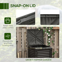 Outdoor Compost Bin Garden Container, Fast Creation of Fertile Soil Aerating Compost Box, 80 Gallon, Green