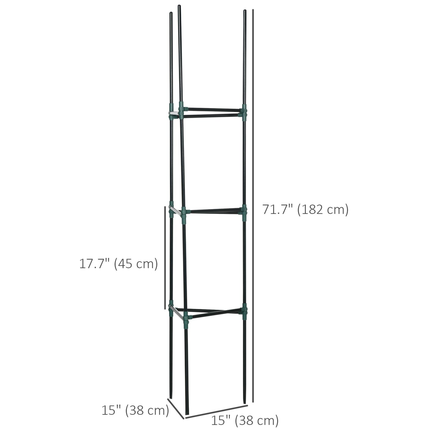 3 Pack Tomato Cage Set, 72 Inch DIY Tomato Plant Support Trellis, Tomato Trellis for Climbing Vegetables, Flowers and Fruits, Dark Green