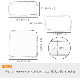 Outdoor 14pc Patio Rattan Sofa Set Cushion Polyester Cover Replacement Set - No Cushion Included, Black