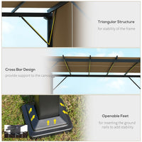 10' x 10' Retractable Pergola Canopy for Backyard, Brown